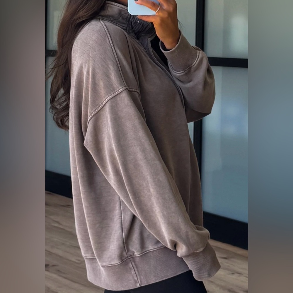 Women’s Movement Mock Neck Pullover — Mocha - Picture 3 of 5